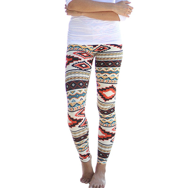Women Plus  Tribal Aztec Printed Leggings 9 Colors Long Soft
