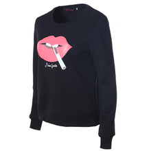 Plus  Women Sweatshirts Sexy Red Big Lips&Cigarette Printed Long-Sleeved Edge Pullovers Hoodies Sudaderas