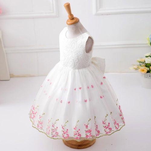 Lace Vest Girl Dress Baby Girl Princess Dress 3-12 Age Chlidren Clothes Kids Party Costume Ball Gown White PY2