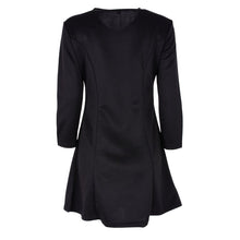Style Sexy Mini Dresses Women Beach 3/4 Sleeve Black DressCasual Chiffon Zipper Dress Plus  Y4