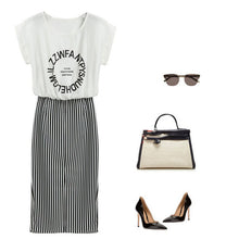Style Women's  Sexy Striped Dress Casual Long OL Formal Dresses