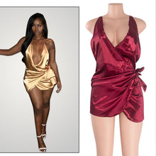Woman Sleeveless Club Dress Short Sexy Dresses Bandage Deep V- Neck Dress