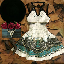 Women Chiffon Casual Dress Print Sleeveless Print Bodycon V Neck Elastic Waist Bohemian Beach Dresses