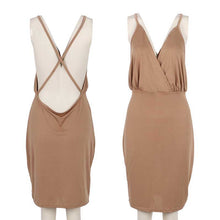 Super Sexy Backless Package Hip Bandage Dress Low-Cut Deep V-neck Tight Harness Nightclub Party Dress Bodycon