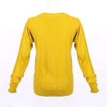 Women Lady Long Sleeve Round Neck Twisted Knit Sweater Pullover Jumper Tops