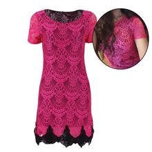 Women Bodycon Slim Lace Floral Crochet Evening Party Mini Dress