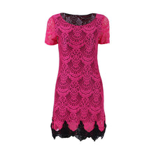 Women Bodycon Slim Lace Floral Crochet Evening Party Mini Dress
