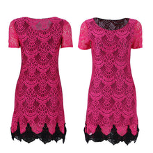 Women Bodycon Slim Lace Floral Crochet Evening Party Mini Dress