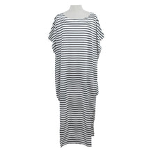 Women Dress Long Maxi Loose Dress Striped Batwing Sleeve Off shoulder Split Casual Beach Wear Plus  Vestidos