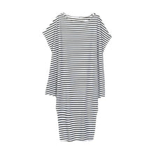 Women Dress Long Maxi Loose Dress Striped Batwing Sleeve Off shoulder Split Casual Beach Wear Plus  Vestidos