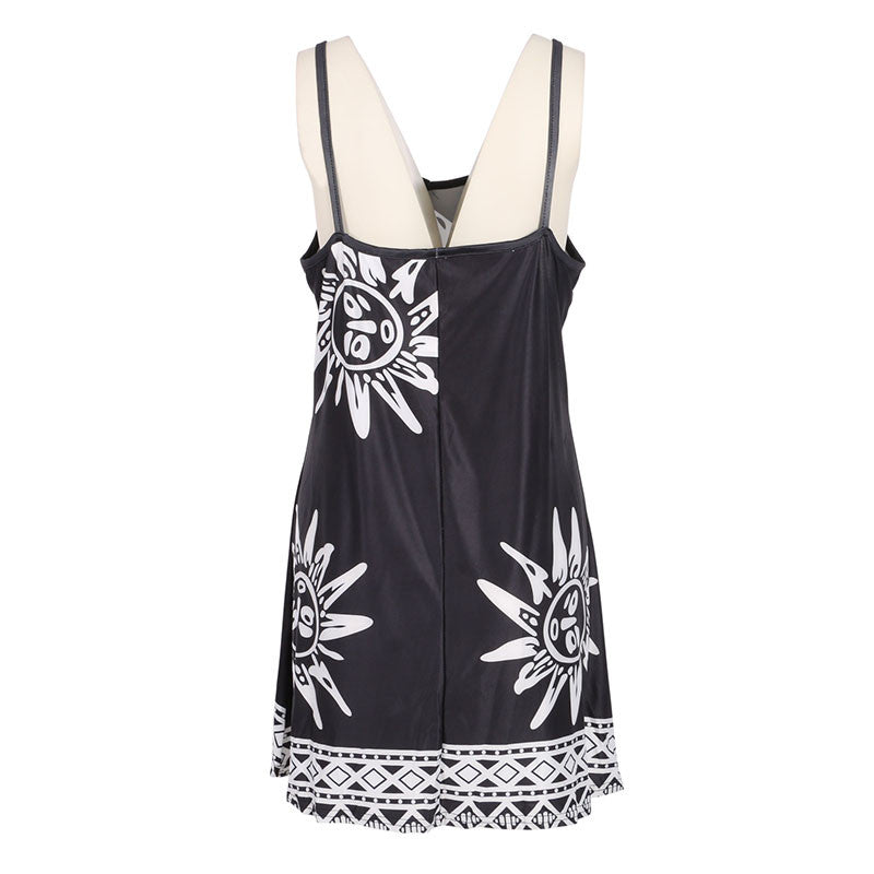 Women Sunflower Print Dress Floral Ethnic Casual Dresses Boho Sunflower Animal Dress