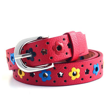 for prety girl gift  hollow butterfly flowers children lace belt boys and girls Brand PU leather belts women waistband