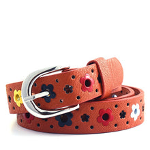 for prety girl gift  hollow butterfly flowers children lace belt boys and girls Brand PU leather belts women waistband