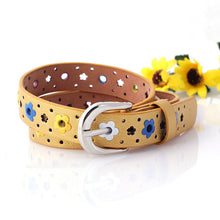 for prety girl gift  hollow butterfly flowers children lace belt boys and girls Brand PU leather belts women waistband