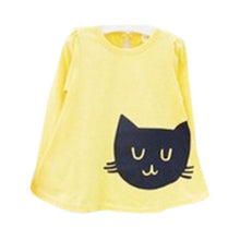 2pcs Baby Girls Cartoon Cat Long Sleeve Cotton Dress T Shirt+Pants Trousers 2-7Y