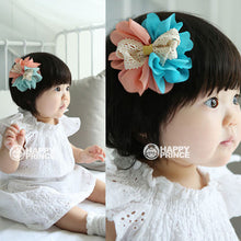 2pcs Baby Kids Hair Pin Girls Gauze Flower Bowknot Bi-color Headwear Hair Clip 2 Pattern