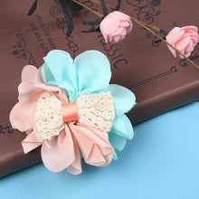 2pcs Baby Kids Hair Pin Girls Gauze Flower Bowknot Bi-color Headwear Hair Clip 2 Pattern