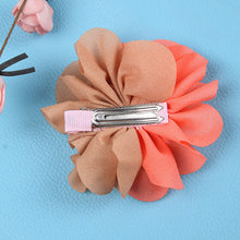 2pcs Baby Kids Hair Pin Girls Gauze Flower Bowknot Bi-color Headwear Hair Clip 2 Pattern