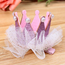 2pcs Cute Baby Kids Girls Princess Crown Hair Band Headband Birds Hair Wear Hair Clips Ribbon Headdress 5 Colors