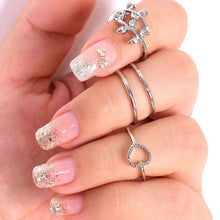 4pcs Cute Urban Crystal Plain Above Knuckle Wedding Party Ring Band Midi Ring Gold Silver Bague Femme