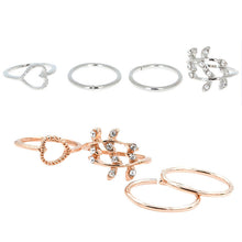 4pcs Cute Urban Crystal Plain Above Knuckle Wedding Party Ring Band Midi Ring Gold Silver Bague Femme