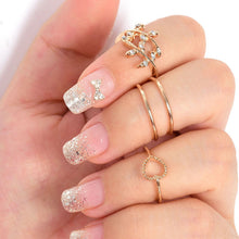 4pcs Cute Urban Crystal Plain Above Knuckle Wedding Party Ring Band Midi Ring Gold Silver Bague Femme