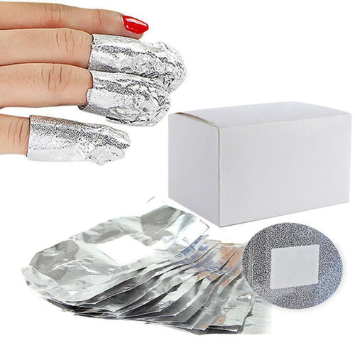 50/100/150 X Aluminium Foil Nail Art Soak Off Gel Polish Nail Wraps Remover