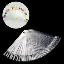 50 Pieces Natural / Transparent Nail Art False Tips Sticks Practice Display Fan Board Design Tools