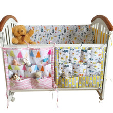 60*50cm MuslinTree Animal Printed Baby Cot Bed Hanging Storage Bag Crib Organizer Toy Diaper Pocket for Crib Bedding Set