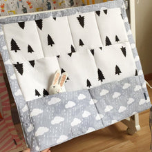 60*50cm MuslinTree Animal Printed Baby Cot Bed Hanging Storage Bag Crib Organizer Toy Diaper Pocket for Crib Bedding Set