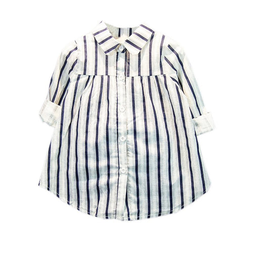 2-7Y Girls Shirts Cotton Blusa Children Stripe Shirt Kids Loose Soft Blouse Baby Girl Tops