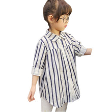 2-7Y Girls Shirts Cotton Blusa Children Stripe Shirt Kids Loose Soft Blouse Baby Girl Tops