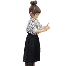 2-7Y Girls Shirts Cotton Blusa Children Stripe Shirt Kids Loose Soft Blouse Baby Girl Tops