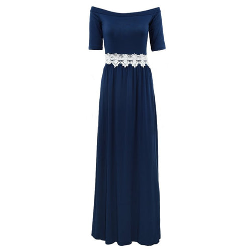 Women Maxi Dress Half Sleeve Off Shoulder Boho Long Dress Elegant Ladies Casual Party Dresses Vestidos
