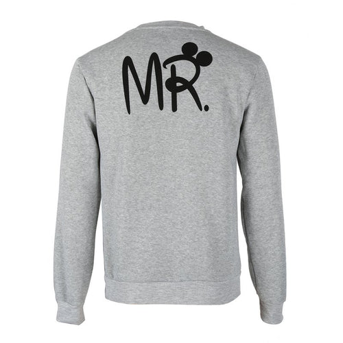 Casual Long Sleeve Tops Mr Mrs Printed Pullover Hoodies Couples Lovers Sweatshirt Men Women Plus