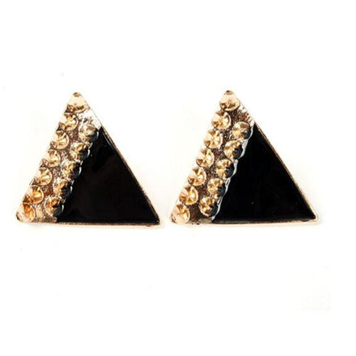 Brand Earing Colorful Triangle Earrings Stud Earrings For Women Crystal Pearl Earrings  Jewelry Whole