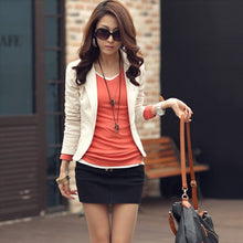 Casual Slim Solid Suit Jacket Coat Outwear Womens  One Button Tops