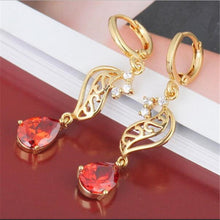 Cubic Zirconia Crystal water Drop Dangle Earrings gold Plated Women Earrings  jewelry