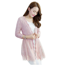 Design Women Sexy Lace Hollow Out Shirt Splice Crochet knit Elegant Cardigan