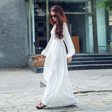 Women White Boho Evening Party Long Maxi Beach Dress Chiffon Sundress