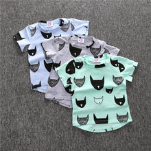Kids Clothes Brand  Boys Girls T Shirt Tops Cotton Jersey Allover Cat Print Baby T Shirts Tees