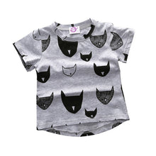 Kids Clothes Brand  Boys Girls T Shirt Tops Cotton Jersey Allover Cat Print Baby T Shirts Tees