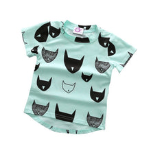 Kids Clothes Brand  Boys Girls T Shirt Tops Cotton Jersey Allover Cat Print Baby T Shirts Tees