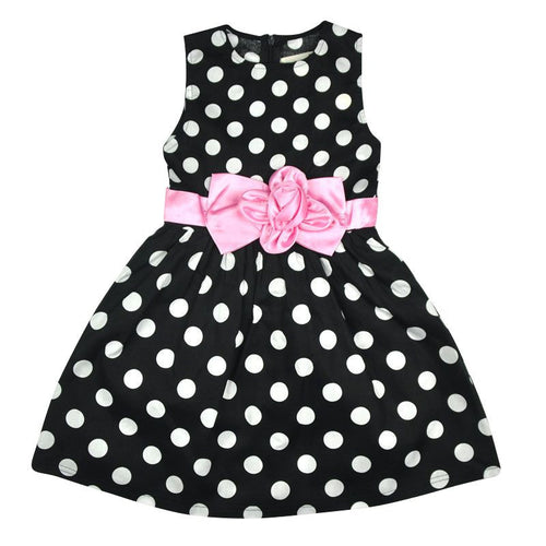 Kids Clothing Dresses Girls Toddler Princess Dress Sleeveless Polka Dots Bowknot Girl Lovely Birthday Party Sundress