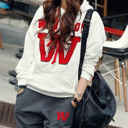 Women Casual Coat+Pants Hoodie Suit Letter Printed Long Sleeve Sweatshirt Blouse Tops Tracksuit Outerwear Y02