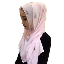 Women Chiffon Long Pearl Muslim Headscarf Islamic Hiajb Wrap Shawl Headwear