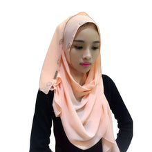 Women Chiffon Long Pearl Muslim Headscarf Islamic Hiajb Wrap Shawl Headwear