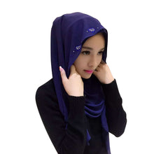 Women Chiffon Long Pearl Muslim Headscarf Islamic Hiajb Wrap Shawl Headwear
