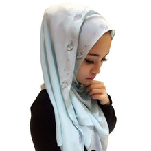 Women Chiffon Long Pearl Muslim Headscarf Islamic Hiajb Wrap Shawl Headwear