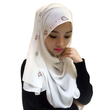 Women Chiffon Long Pearl Muslim Headscarf Islamic Hiajb Wrap Shawl Headwear